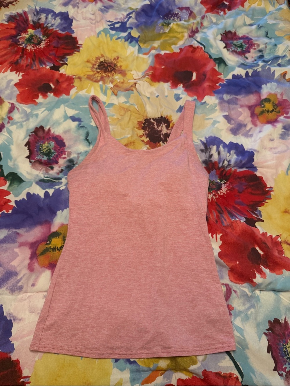 ALO Yoga Pink Heather Scoop Tank